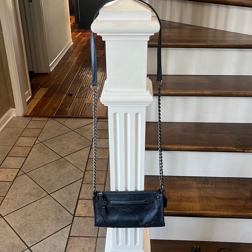 Coach metallic blue Crossbody bag